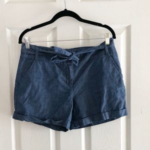 NWOT WHBM Chambray Drapey 5 Inch Shorts